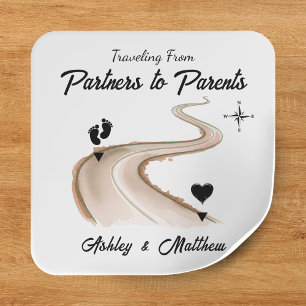 Sticker Carré Voyager de Partenaires au Baby shower Parents