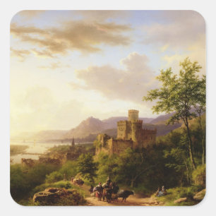 Sticker Carré Voyageurs sur un chemin dans un LAN étendu de la