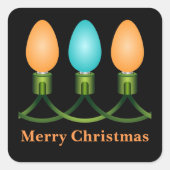 Sticker Carré Voyants de Noël trio orange et bleu (Devant)