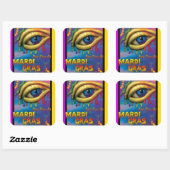 Sticker Carré Voyez-vous à Mardi Gras Eye (Feuille)