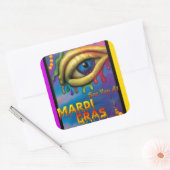 Sticker Carré Voyez-vous à Mardi Gras Eye (Enveloppe)