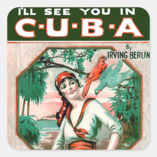 Sticker Carré Voyez-vous au Cuba