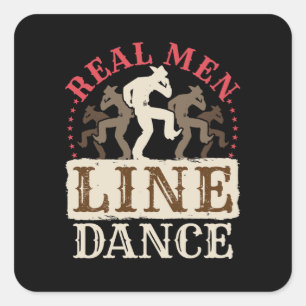 Sticker Carré Vrais hommes dansent le country en ligne