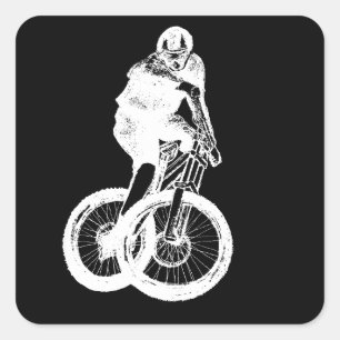 STICKER CARRÉ VTT CYCLISTE BMX MTB