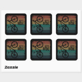 Sticker Carré VTT Descente - Vélo Tout Terrain Vintage (Feuille)