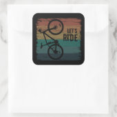 Sticker Carré VTT Descente - Vélo Tout Terrain Vintage (Sac)