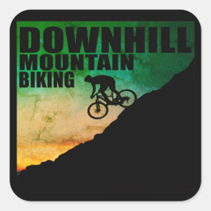 Sticker Carré VTT Downhill Vélos de Montagne