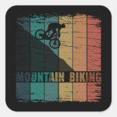 Sticker Carré VTT Downhill Vintage Vélo de Montagne (Devant)