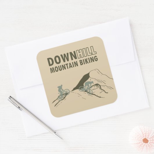 Sticker Carré VTT en descente (Enveloppe)