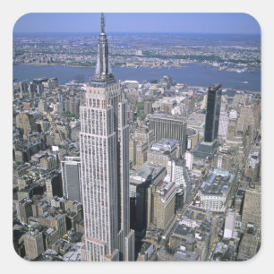 Sticker Carré Vue aérienne de l'Empire State Building et