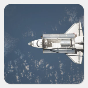 Sticker Carré Vue aérienne de Space Shuttle Discovery 3
