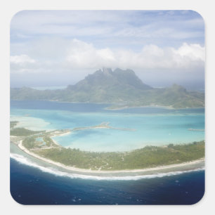 Sticker Carré Vue aérienne depuis un petit avion de banlieue de 