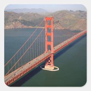 Sticker Carré Vue aérienne du Golden Gate Bridge dans les 2