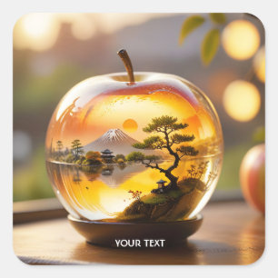 Sticker Carré Vue Apple japonaise Imaginaire mignonne
