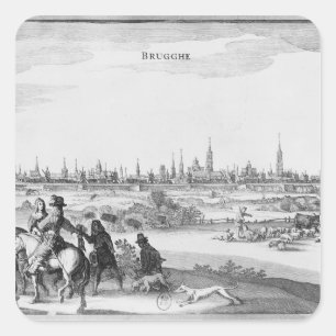 Sticker Carré Vue de Bruges