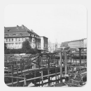 Sticker Carré Vue de "Fischerinsel", Berlin, c.1910