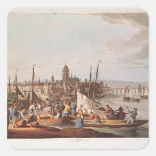 Sticker Carré Vue de Francfort, 1814