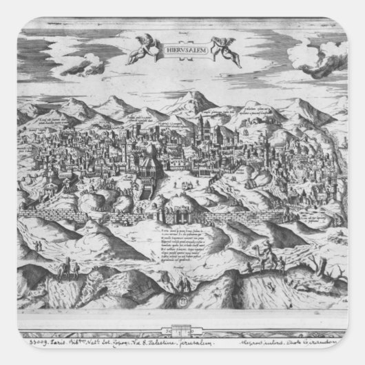 Sticker Carré Vue de Jérusalem, 1570 ? (Devant)