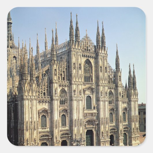 Sticker Carré Vue de la façade, commencée 1386 (Devant)