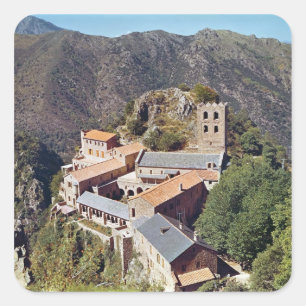Sticker Carré Vue de l'abbaye de St Martin du Canigou