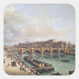 Sticker Carré Vue de Pont Neuf, 1832