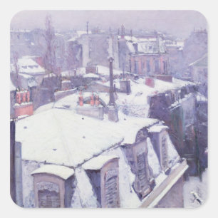Sticker Carré Vue des toits ou des toits sous la neige, 1878