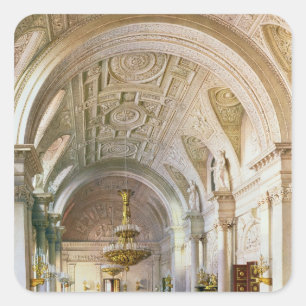 Sticker Carré Vue du Hall blanc dans le palais d'hiver