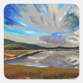 STICKER CARRÉ VUE DU LAC (Devant)