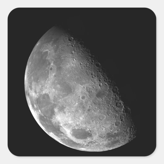 Sticker Carré Vue du pôle nord de la Lune (Devant)