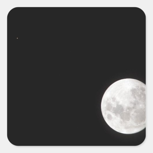 Sticker Carré Vue d'une pleine lune, montre aussi Mars (Devant)