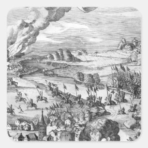 Sticker Carré Vue générale de la bataille de Muhlberg