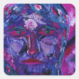 Sticker Carré Vue intérieure - Magenta & Violet