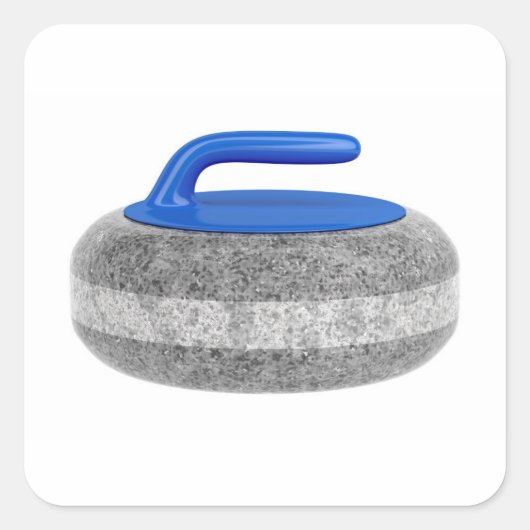 Sticker Carré Vue latérale sur la pierre de curling (Devant)