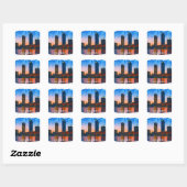 Sticker Carré Vue panoramique de Milwaukee Wisconsin Skyline (Feuille)