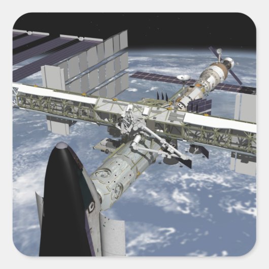 Sticker Carré Vue rapprochée de la navette amarrée (Devant)