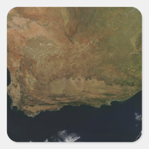 Sticker Carré Vue satellite de l'Afrique du Sud