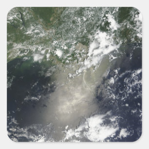 Sticker Carré Vue satellite des filets et des rubans d'huile