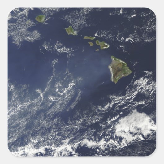 Sticker Carré Vue satellite du brouillard volcanique (Devant)