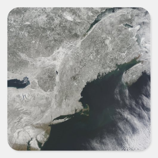 Sticker Carré Vue satellite sur la neige (Devant)