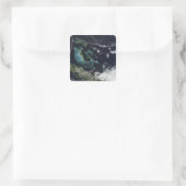 Sticker Carré Vue satellite sur les îles Bahama (Sac)