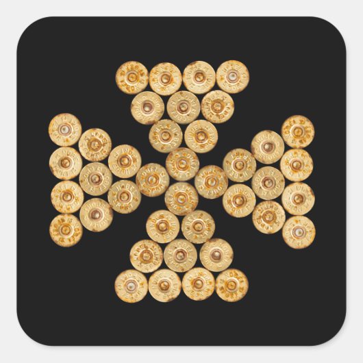 Sticker Carré Vue supérieure des cartouches de chasse (Devant)