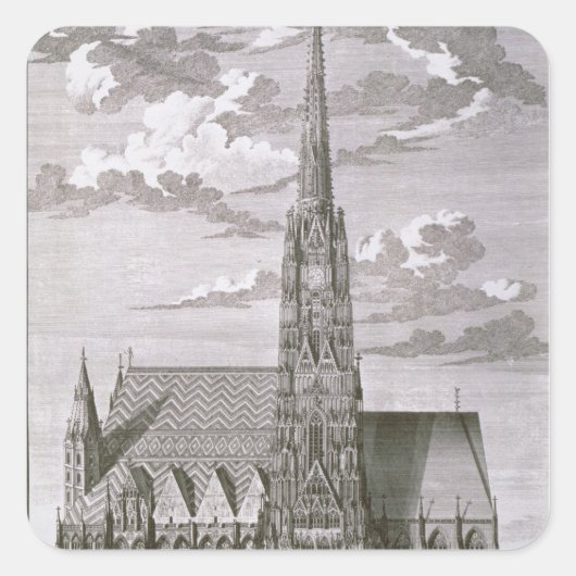 Sticker Carré Vue sur la cathédrale Saint-Étienne (Devant)