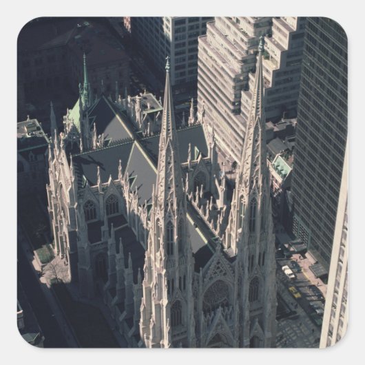 Sticker Carré Vue sur la cathédrale Saint Patrick (Devant)