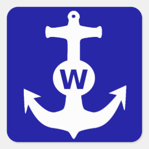 Sticker Carré W Ancre Wanchor Insult Drôle cadeau