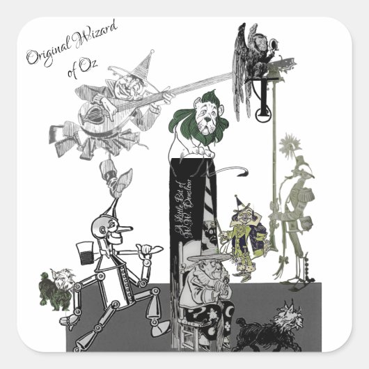 Sticker Carré W.W. Denslow Assistant original d'illustrations OZ (Devant)