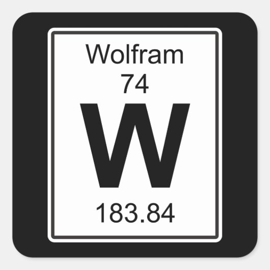Sticker Carré W - Wolfram (Devant)