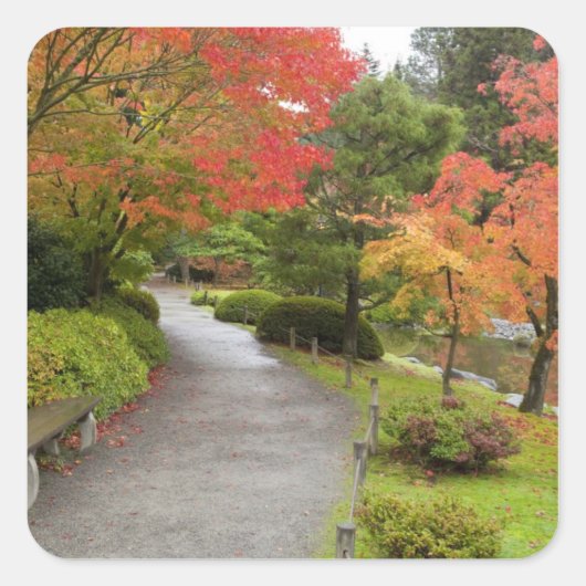 Sticker Carré WA, Seattle, Washington Park Arboretum, 2 (Devant)