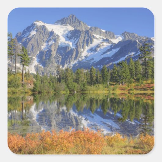 Sticker Carré WA, zone de loisirs Heather Meadows, Mt. (Devant)