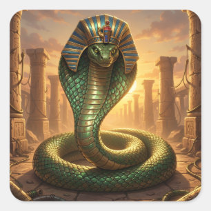 Sticker Carré Wadjet – Déesse serpent égyptienne