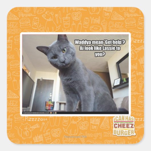 Sticker Carré Wadya veut dire "Obtenez de l'aide" ? (Devant)